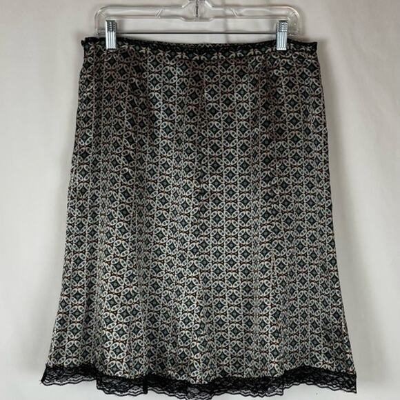 The Limited Tan Brown 100% Silk Y2K Feminine Soft Girl Skirt NWOT Size 10 - Picture 4 of 11